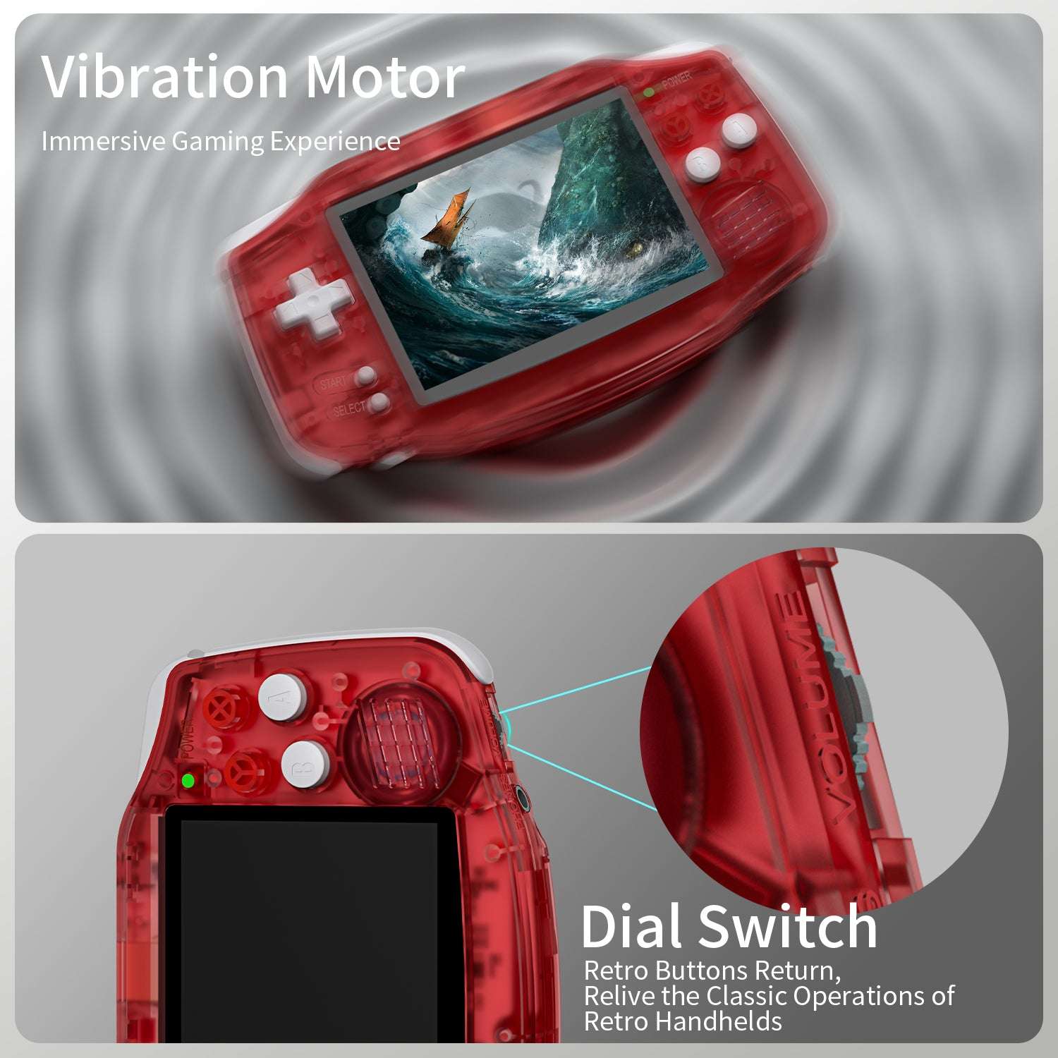 ANBERNIC RG 34XX Transparent red Best Handheld Game Console