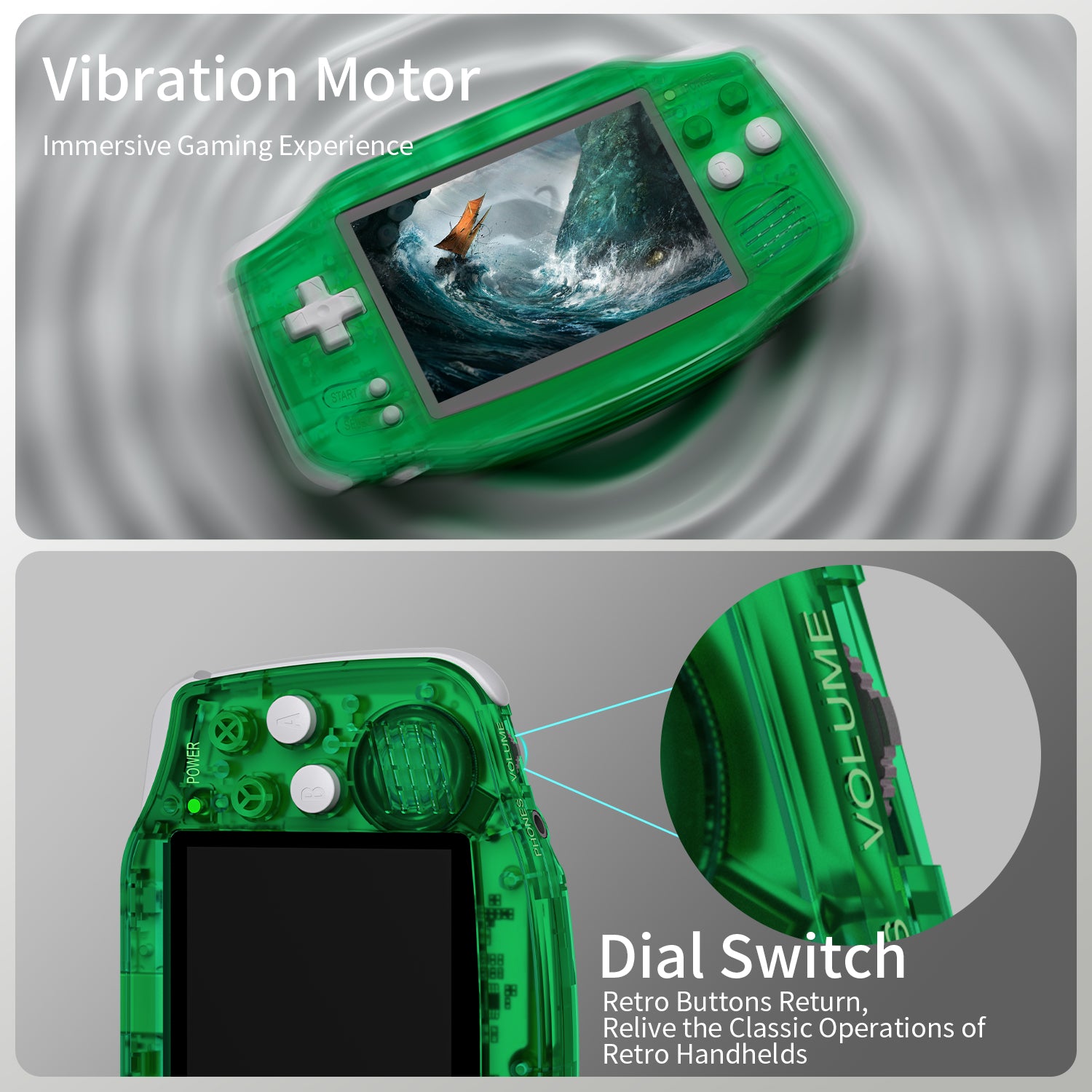 ANBERNIC RG 34XX Transparent green Best Handheld Game Console
