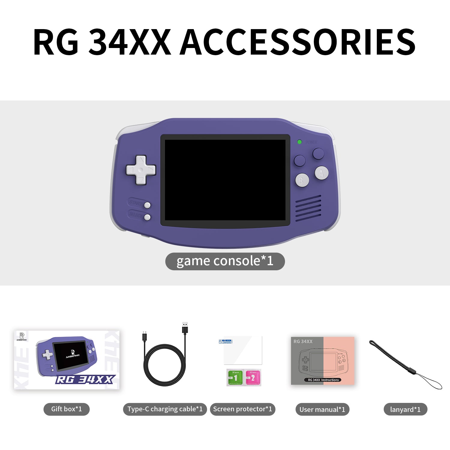 ANBERNIC RG 34XX Indigo Best Handheld Game Console