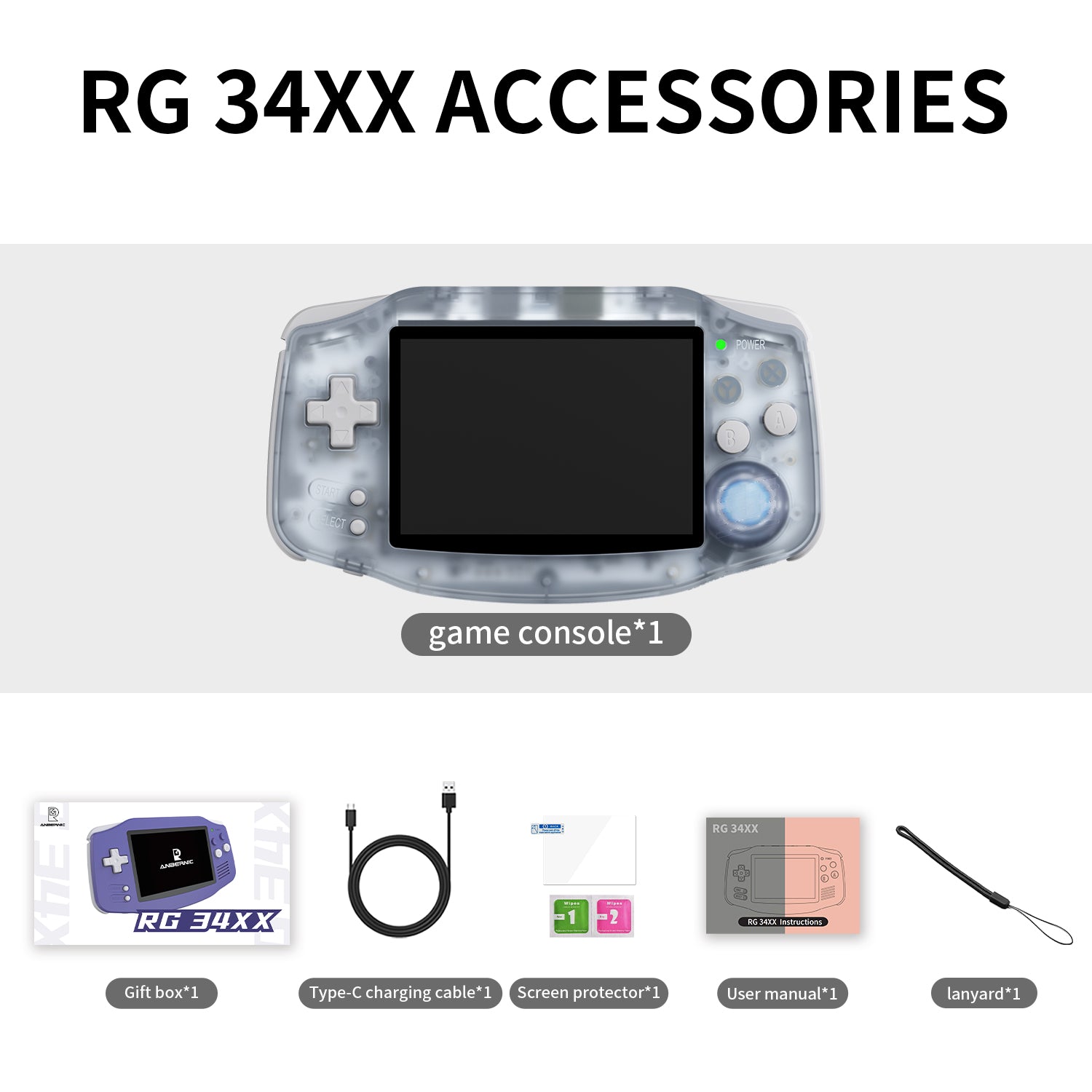 ANBERNIC RG 34XX Glacier Best Handheld Game Console