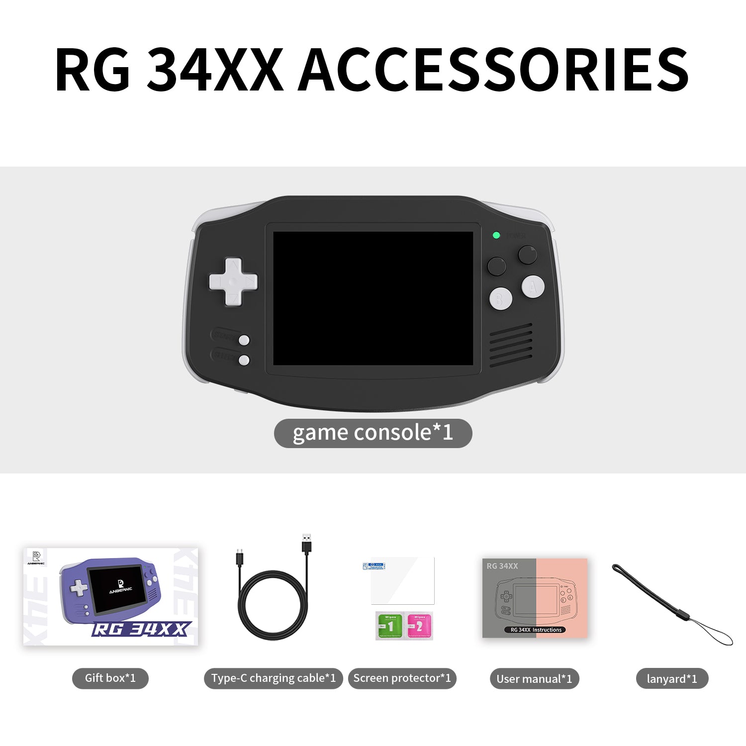 ANBERNIC RG 34XX Black Best Handheld Game Console
