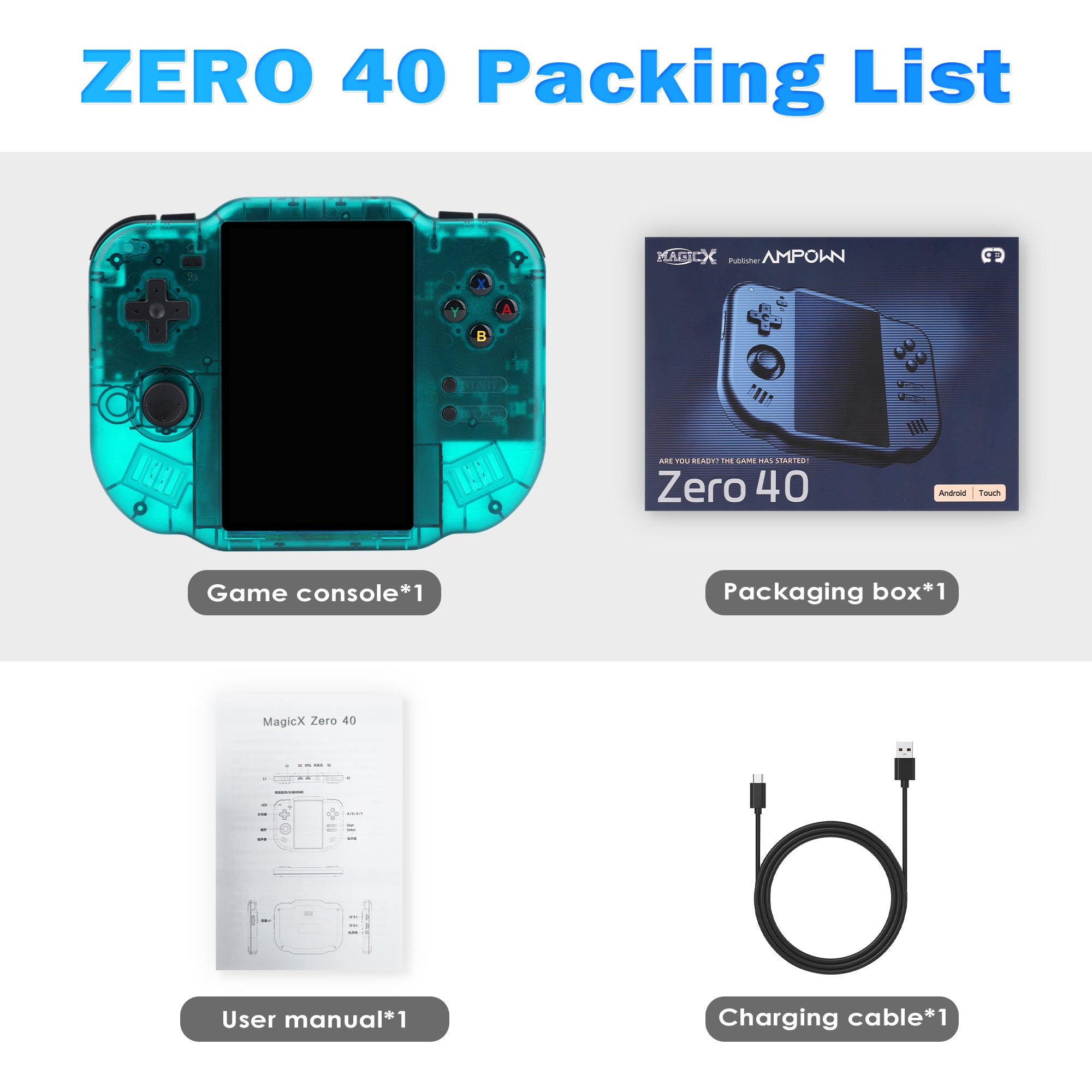 AMPOWN Zero 40 Handheld Gaming Console